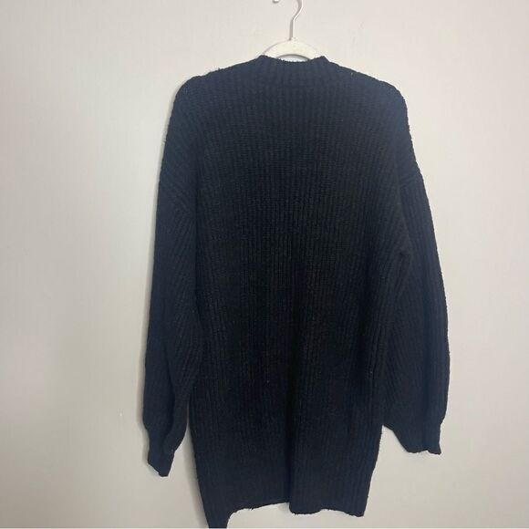 Revolve LPA Cadae V neck Chunky black  Sweater Dress Sample  Small oversized - Picture 5 of 12